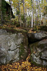 Laying of megalithic blocks in the Kamenny Gorod tract (Devil's settlement)