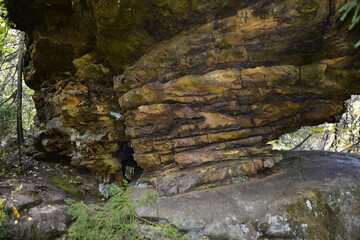 Layered stone megaliths from sandstone in the Kamenny Gorod tract