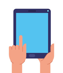 hands with tablet