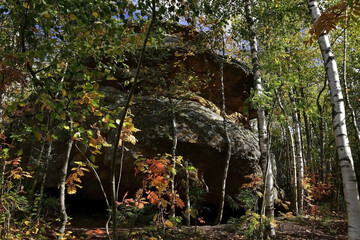 Rocks at the top of the Rudyansky Spoi ridge form a mysterious place - Kamenny Gorod