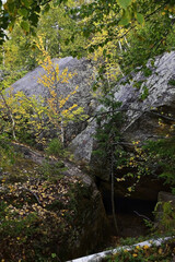 Rocks at the top of the Rudyansky Spoi ridge form a mysterious place - Kamenny Gorod