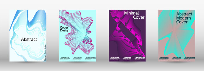 Minimum vector coverage. A set of modern abstract covers. Creative fluid backgrounds