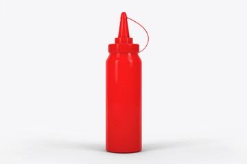 Plastic sauce squeeze bottle mockup. 3d rendering