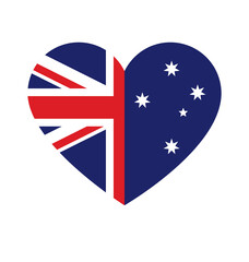 australia aussie flag in heart shape