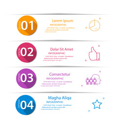 Business infographics template concept circle option step with business presentation or web, vector design element illustration