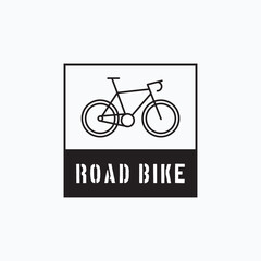 Fototapeta na wymiar Vintage minimalist road bike label concept. Simple bicycle logo vector illustration design