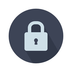 Lock icon in trendy flat style isolated on grey background. Security symbol for your web site design, logo, app, UI. Vector illustration.