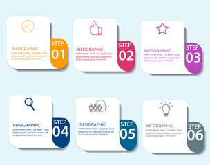 Business infographic labels template with options. Creative concept for infographic.