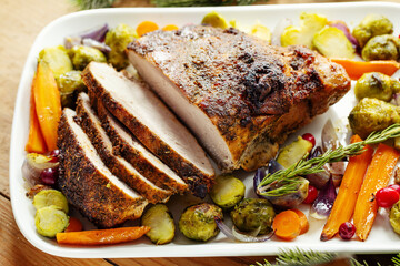 Roasted pork with vegetables