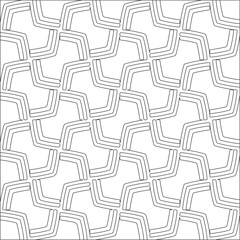  Vector pattern with symmetrical elements . Repeating geometric tiles from striped elements. black patterns.