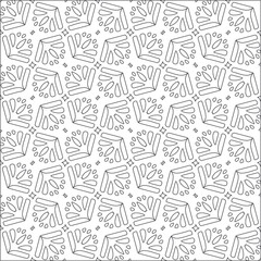  Vector pattern with symmetrical elements . Repeating geometric tiles from striped elements. black patterns.