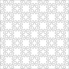 Vector pattern with symmetrical elements . Repeating geometric tiles from striped elements. black patterns.