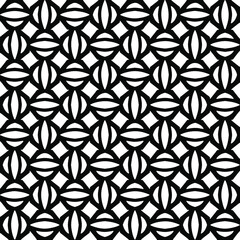 Seamless vector pattern in geometric ornamental style. Black  pattern.

