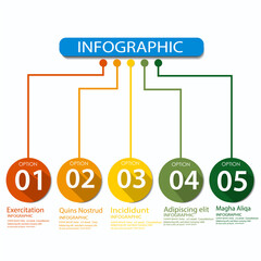 Vector Infographic label design template with icons and 5 options or steps. Can be used for process diagram,eps10