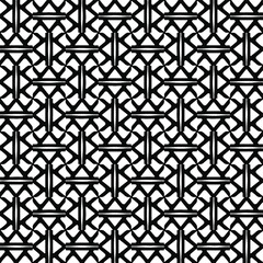 Seamless vector pattern in geometric ornamental style. Black  pattern.
