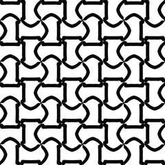 Seamless vector pattern in geometric ornamental style. Black  pattern.
