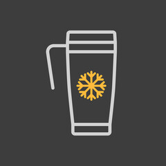 Travel thermo cup vector icon. Winter sign