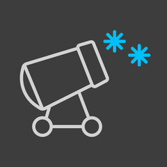 Snow cannon vector icon. Winter sign