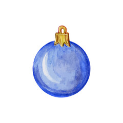 Christmas blue ball. Christmas tree decoration. 