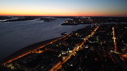 Arkhangelsk city at night