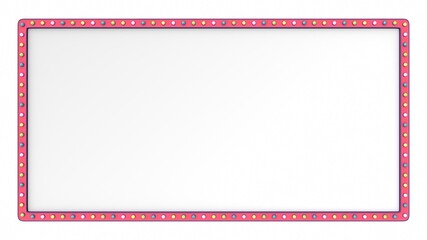 Pastel light board sign retro on white background. 3d rendering