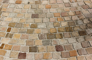 mosaic floor background, with tiles of different colors 