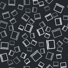 Grey Laptop icon isolated seamless pattern on black background. Computer notebook with empty screen sign. Vector