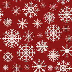 Christmas seamless pattern design with snowflakes. Vector illustration.