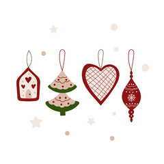 Christmas decor clipart.  Vector illustration.