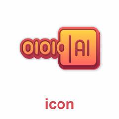 Gold Binary code icon isolated on white background. Vector
