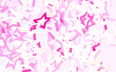 Light Pink, Yellow vector layout with bright stars.