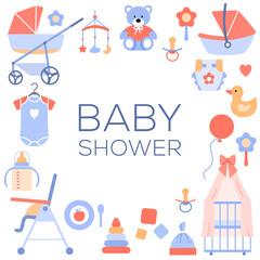 Baby shower invitation card design Beautiful frame