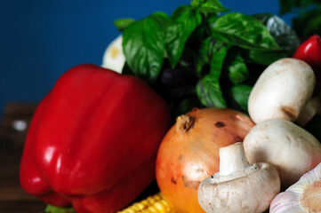 Still life of fresh vegetables