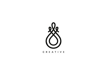 Luxury Water Drop with Simple Lines Logo Design. Creative vector based icon template.