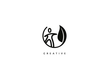 Organic People to Healthy Life Logo Design. Creative vector based icon template.