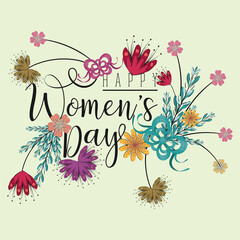 Happy womens day floral poster