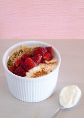 muesli, yoghurt, berries and cinnamon  