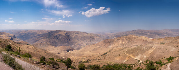 panorama view from the nature of valleys and mountains in north west of iran close to zanjan or ardabil province