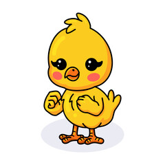Cute little yellow chick cartoon