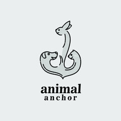 animal anchor logo design inspiration