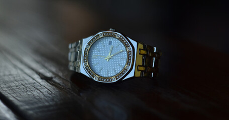 A watch is an elegant wristwatch.