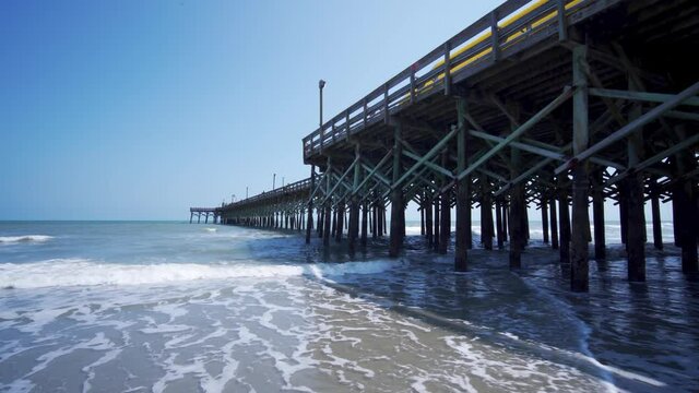 Apache Pier South Carolina. Summer beach tourism.