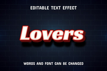 Lovers text - 3d style text effect