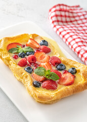 Finnish pancake with fresh berries
