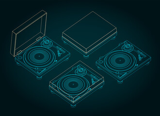 Turntable vinyl illustrations