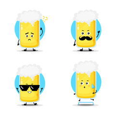 Collection of cute beer characters