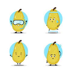 Cute jackfruit character collection