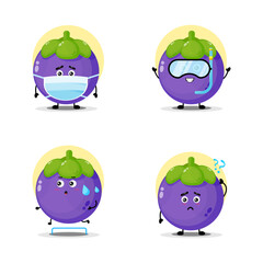 Cute mangosteen character collection