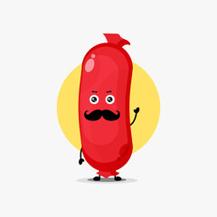 Cute sausage character with mustache