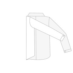 洗濯物の畳み方。白シャツ左を折る